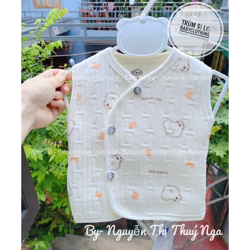 Áo gile Trần bông mềm mịn cho bé sơ sinh