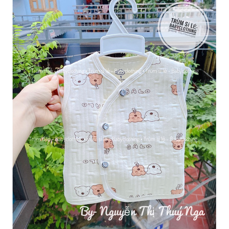 Áo gile Trần bông mềm mịn cho bé sơ sinh