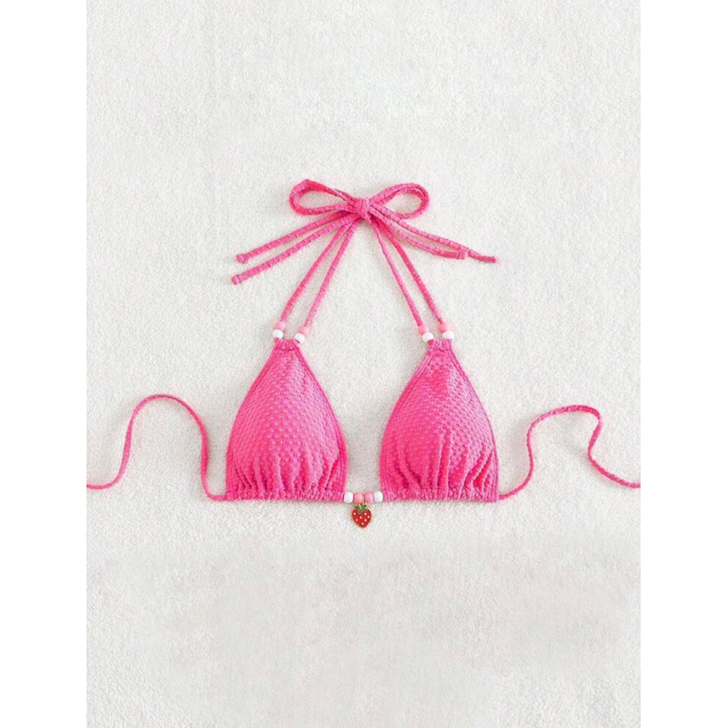 Áo Tops Bikini Nữ Thắt nút màu trơn