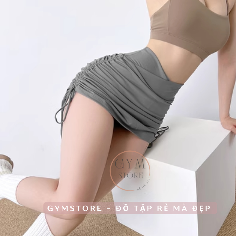 Chân Váy Dây Rút 2 lớp Tennis Tập GYM GOLF Dance Sexy Tôn Mông Vải Thun Siêu Co Giãn GYMSTORE RẺ ĐẸP 9015