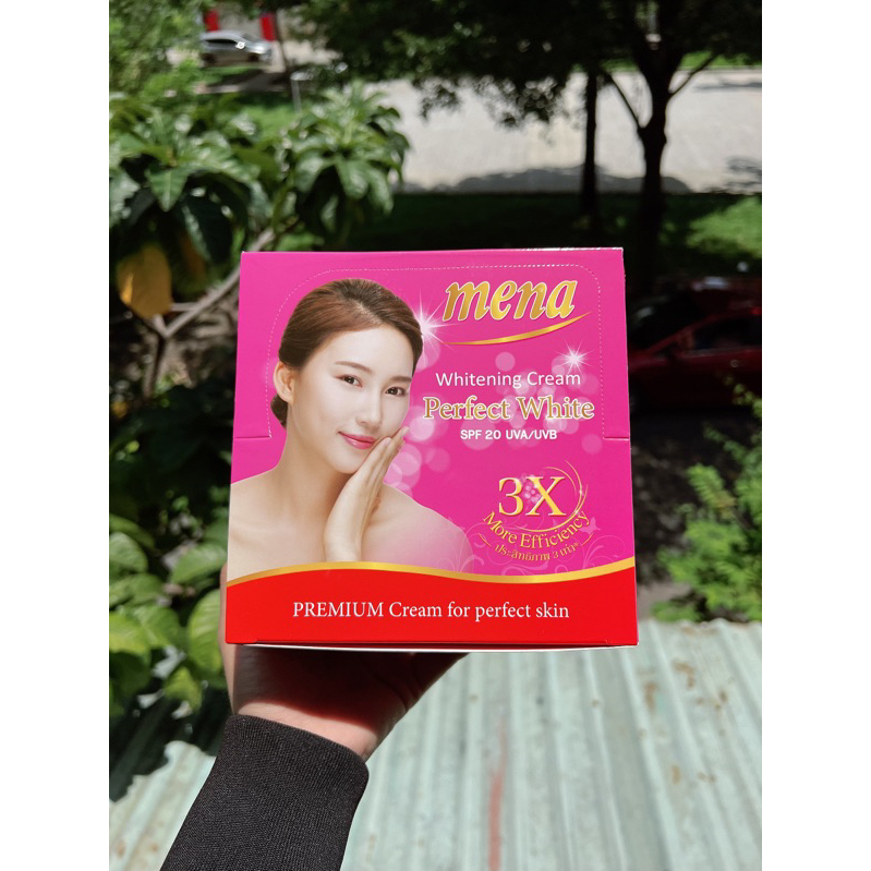 Kem dưỡng trắng da Mena hồng 3X whitening perfect cream 12g