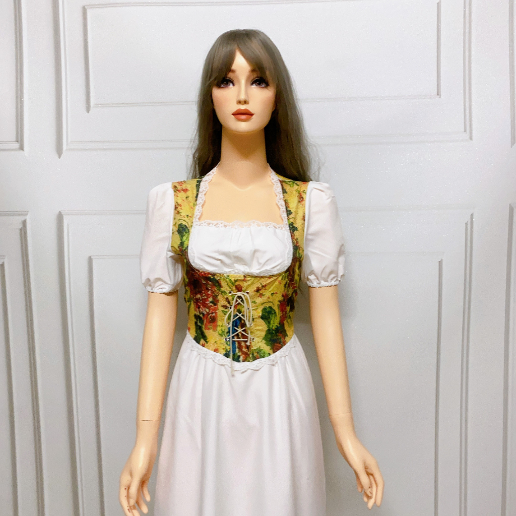 Đầm Nữ Phối Họa Tiết Tranh Sơn Dầu Phong Cách Retro Pháp D31