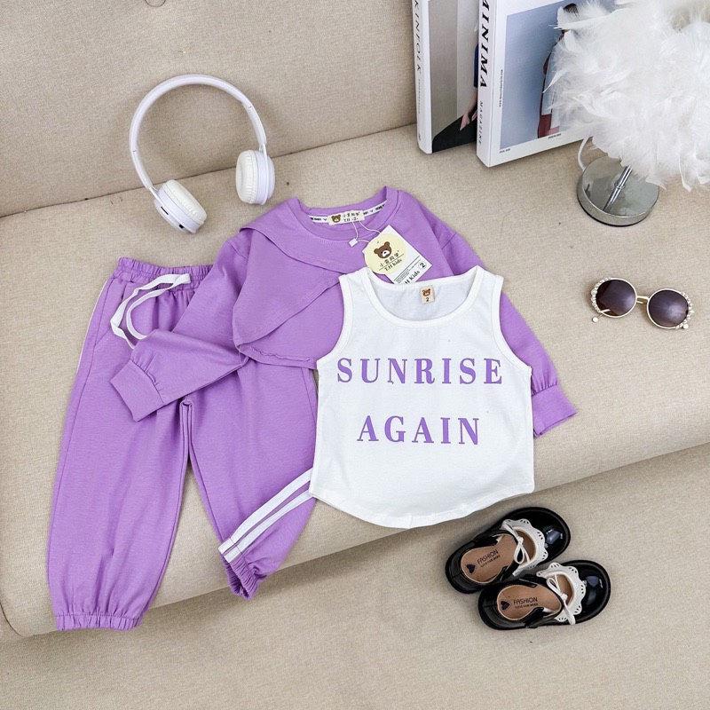 SET 3 CHI TIẾT ÁO 3 LÔ+ ÁO CHOÀNG DÀI TAY+ QUẦN TÚI HỘP CÁ TÍNH