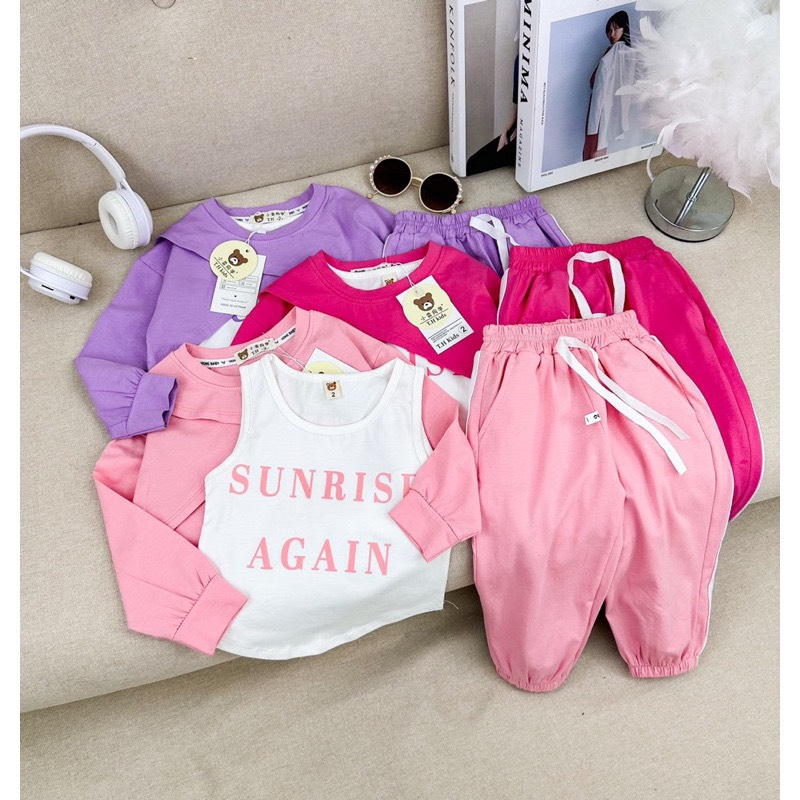 SET 3 CHI TIẾT ÁO 3 LÔ+ ÁO CHOÀNG DÀI TAY+ QUẦN TÚI HỘP CÁ TÍNH