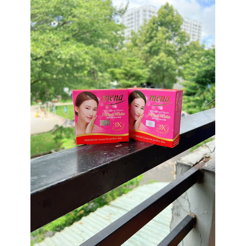 Kem dưỡng trắng da Mena hồng 3X whitening perfect cream 12g