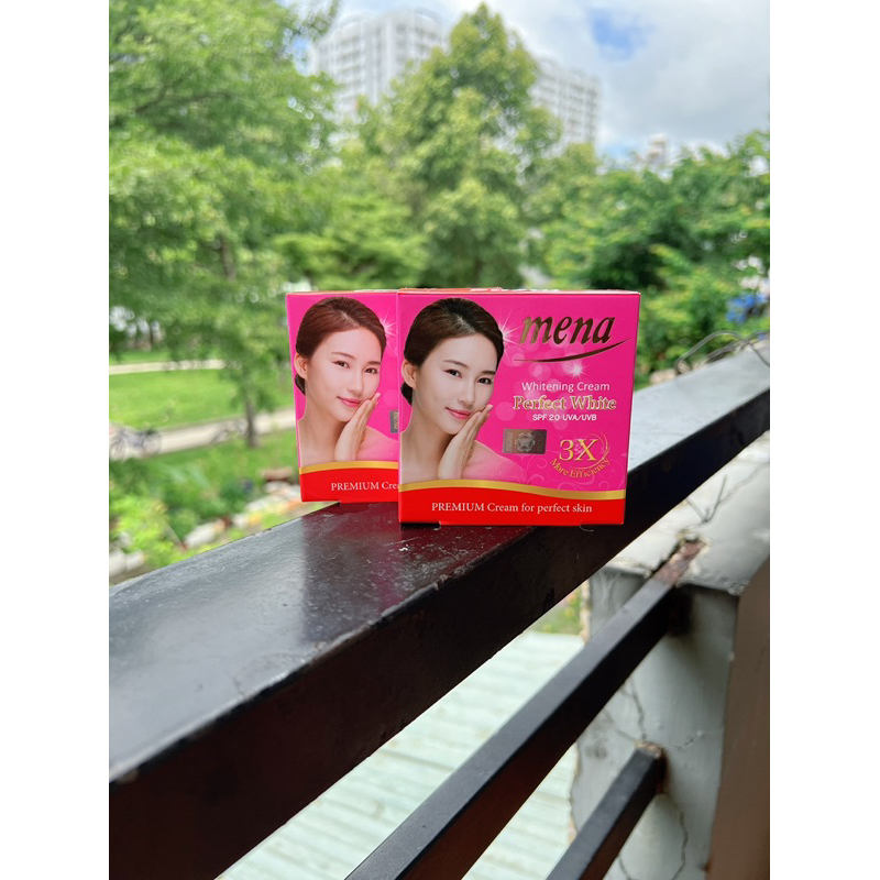 Kem dưỡng trắng da Mena hồng 3X whitening perfect cream 12g