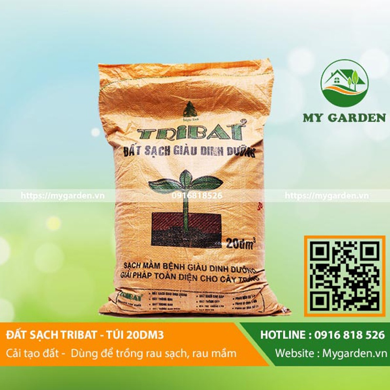 Đất Tribat, túi 5dm3, trồng cây cảnh, rau sạch, rau mầm hiệu quả