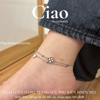   HOẢ TỐC 1H  Vòng chân  Lắc chân titan không gỉ thiết kế 2 lớp mới lạ mã 21 Ciao accessories 