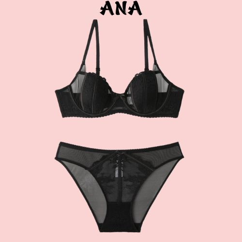 Bộ Đồ Lót Ren Có Gọng Mút Mỏng Pha Lưới Cao Cấp ANA 500