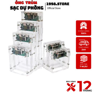 Vỏ box sạc dự phòng mica cho pin 18650,kem mạch 30w qc 3.0