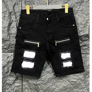 Quần Short Jean Nam ❤️FREESHIP❤️Quần Sort bò nam xanh rách nhẹ chất denim co giãn phối vá hình Tô Tồ Shop - QSJNM312
