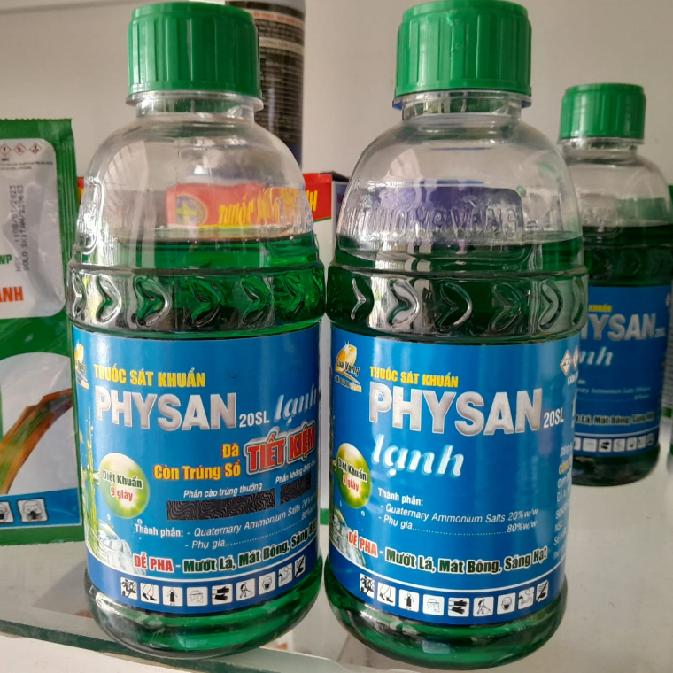 PHYSAN 20SL Thuốc trị vi khuẩn nước xanh lạnh Mướt lá Mát bông Sáng hạt chai 480ml