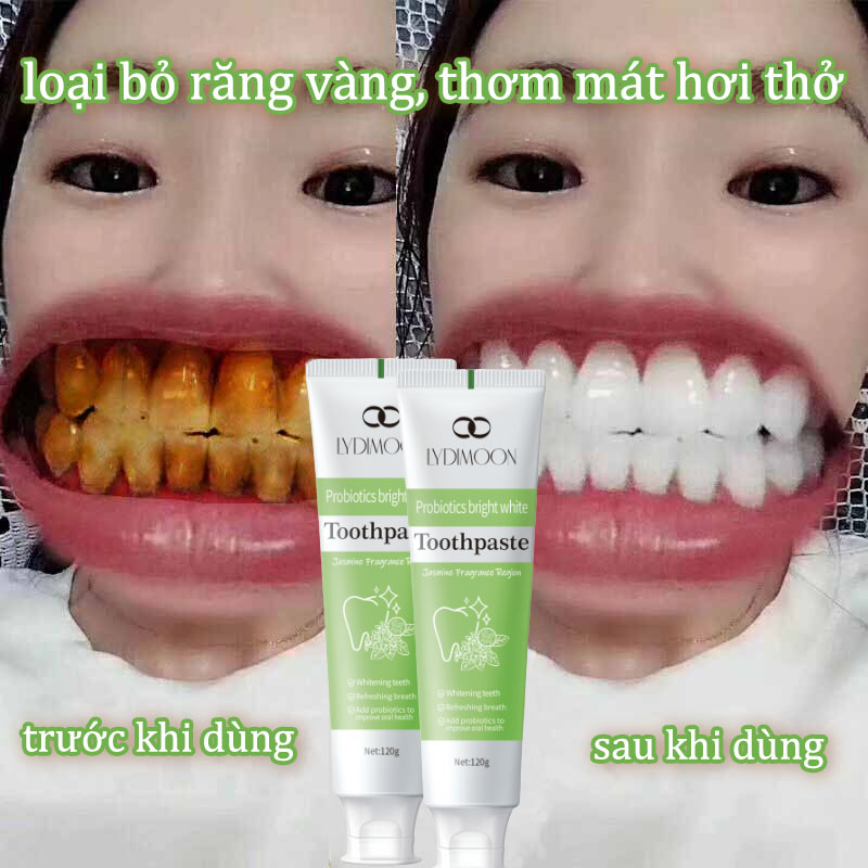 LYDIMOON kem đánh răng làm trắng răng kem loại bỏ hôi miệng（120 ）Baking soda nhanh chóng loại bỏ vàng răng