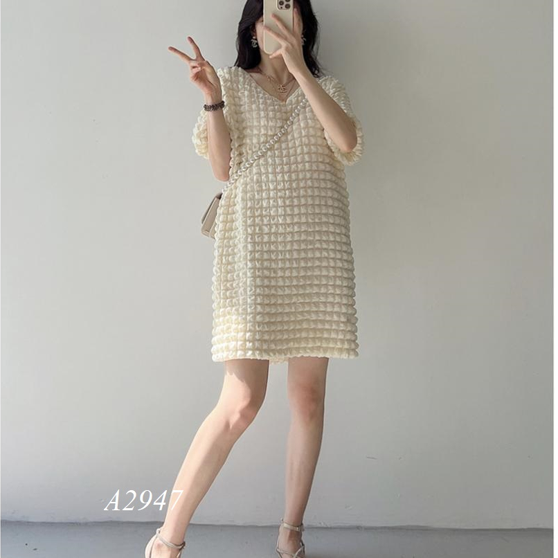 Váy Đầm Bầu Suông Xốp Be Dày Mặc Thu A2947 (Dưới m6)