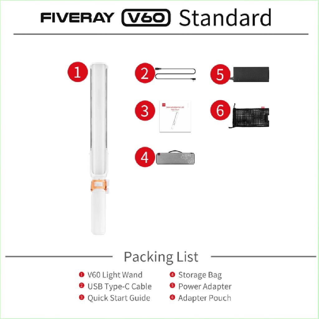 Đèn LED Zhiyun FIVERAY V60 Bi-Color | Hàng Chính Hãng | Bảo Hành 12 Tháng