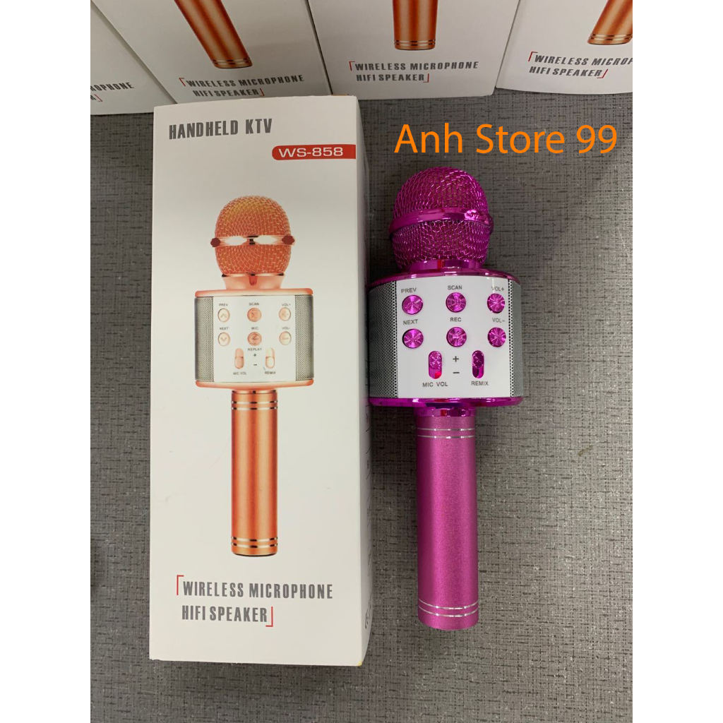Mic Karaoke Ws-858, Micro Bluetooth Không Dây Kèm Loa, Vừa Nghe Nhạc Vừa Hát Karaoke-anhstore99xjh3h