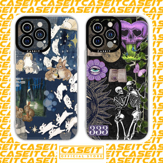 Ốp lưng iphone cạnh vuông Caseit đàn thỏ trắng aesthetic 8/8plus/x/xs/11/12/13/14/pro/max/plus/promax