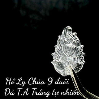 Mặt hồ ly chúa 9 đuôi đá thạch anh trắng