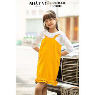 Đầm Bé NHẬT VY Đuôi Cá 2 Tầng Viền Chỉ Nổi Chất Kaki Thun Không Kèm Áo Dễ Thương, Nhẹ Nhàng Màu Xanh, Đỏ, Vàng - M18