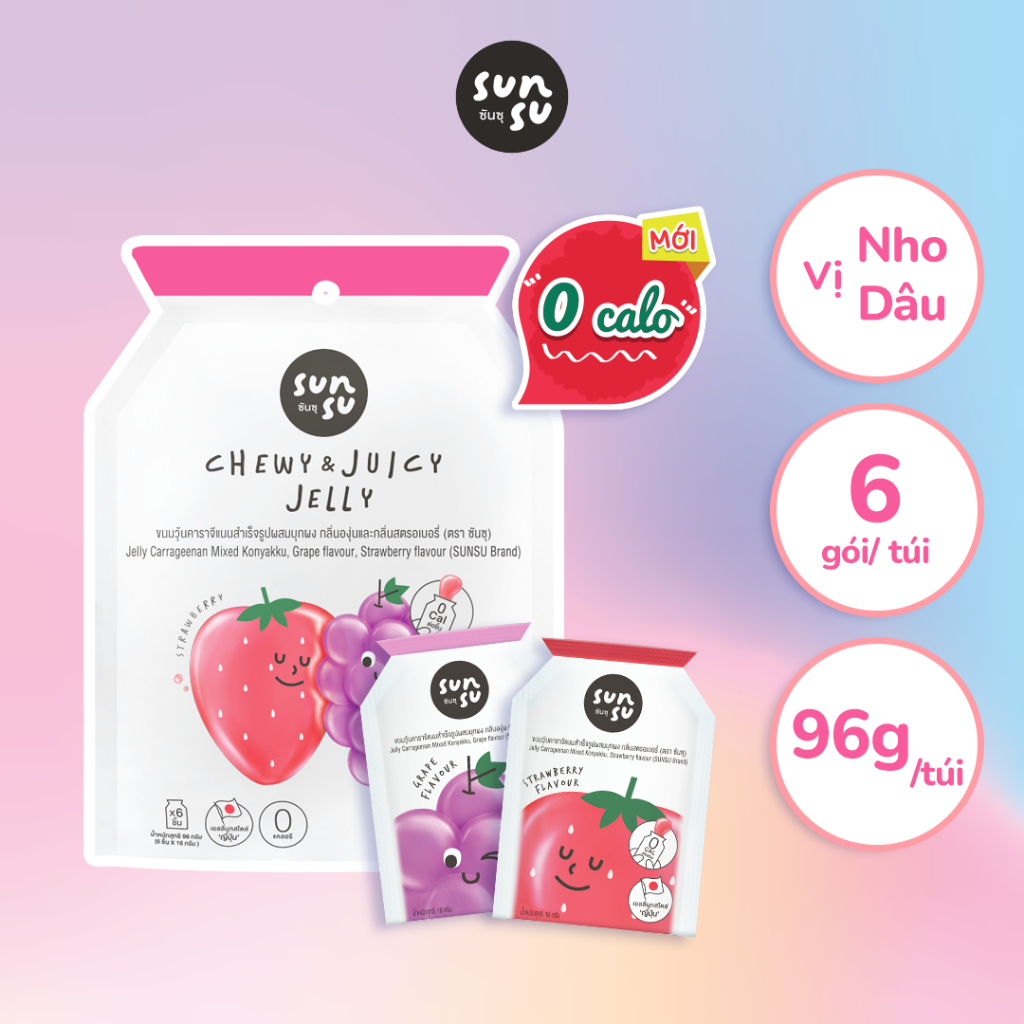 Thạch Konjac trái cây sunsu 0 calo nhiều vị Thái Lan