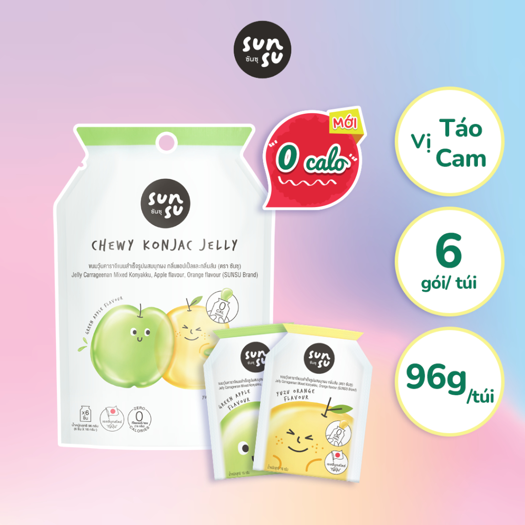 Thạch Konjac trái cây sunsu 0 calo nhiều vị Thái Lan