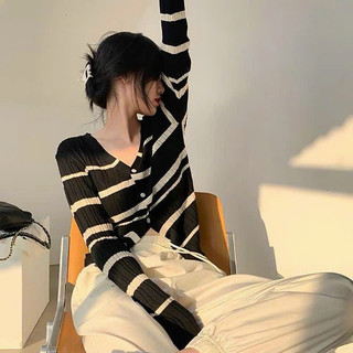 Áo cardigan len mongtoghi kẻ