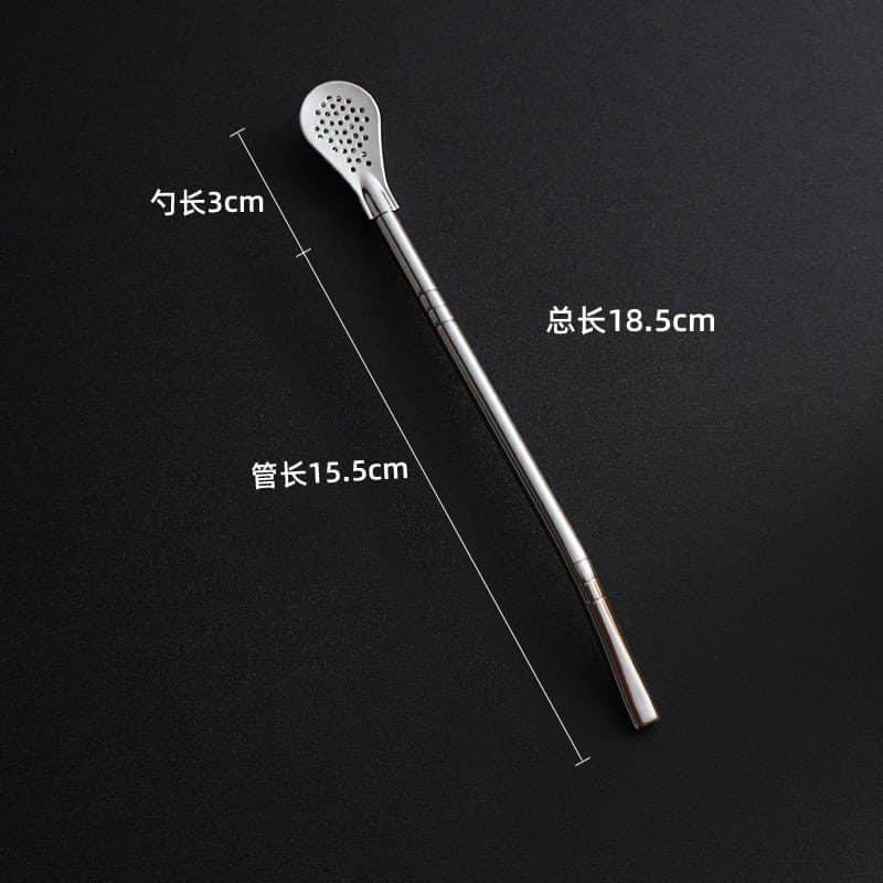 ỐNG HÚT KÈM THÌA KHUẤY INOX 304 SIÊU SANG TIỆN LỢI