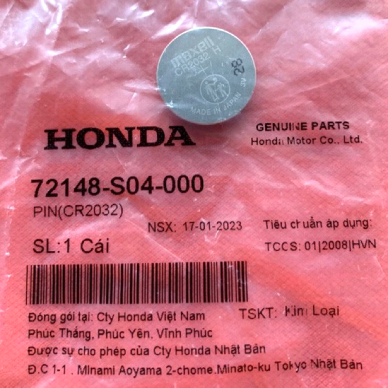 Pin chìa khoá smartkey CR2032 chính hãng HONDA