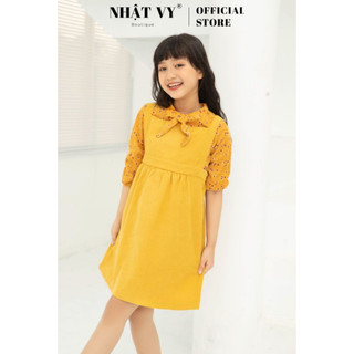 Đầm Bé Gái NHẬT VY Chất Nhung Không Kèm Áo Nhẹ Nhàng Dễ Thương Màu Vàng, Đỏ, Nâu - M19