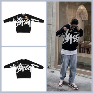 Áo len dệt kim cổ tròn stussy thời trang cho nam và nữ phong cách