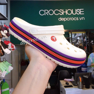 Dép sục crocsband viền khóa, crocs band viền răng cưa tặng kèm jibbitz sticker 2D gắn dép - Crocs house