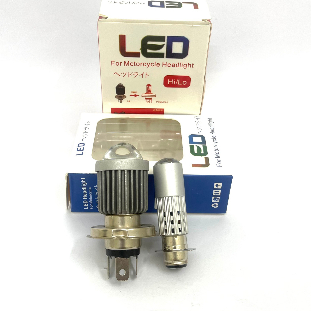 Đèn Led Pha Bi Cầu 2 Màu Chân H4-M5 Lắp Cho Ô Tô Và Xe Máy Siêu Sáng Chống Nước Tuyệt Đối 100% Mẫu 2023