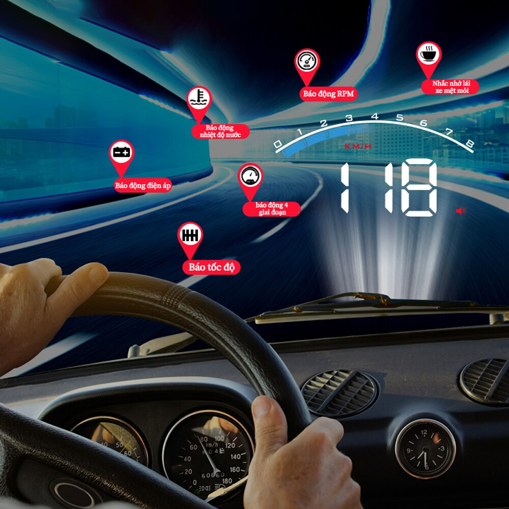 Ô tô di động màn hình obd ô tô sửa đổi bảng mã độ nét cao máy chiếu màn hình hud head-up M6S