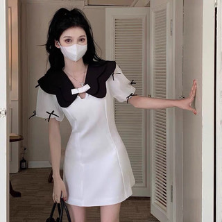 đầm chữ A tay phồng phối nơ hai màu dự tiệc ( thời trang vicky.g anitagreen) N823