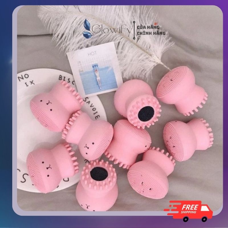 Rửa Mặt Bạch Tuộc Cọ Rửa Mặt Vừa Giúp Massage Silicon Màu (Pink) Dễ Thương 3G Crmbt
