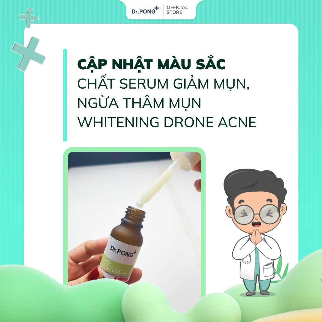 Serum giảm mụn, ngừa thâm mụn Dr.PONG 28D Whitening Drone Acne 15ml