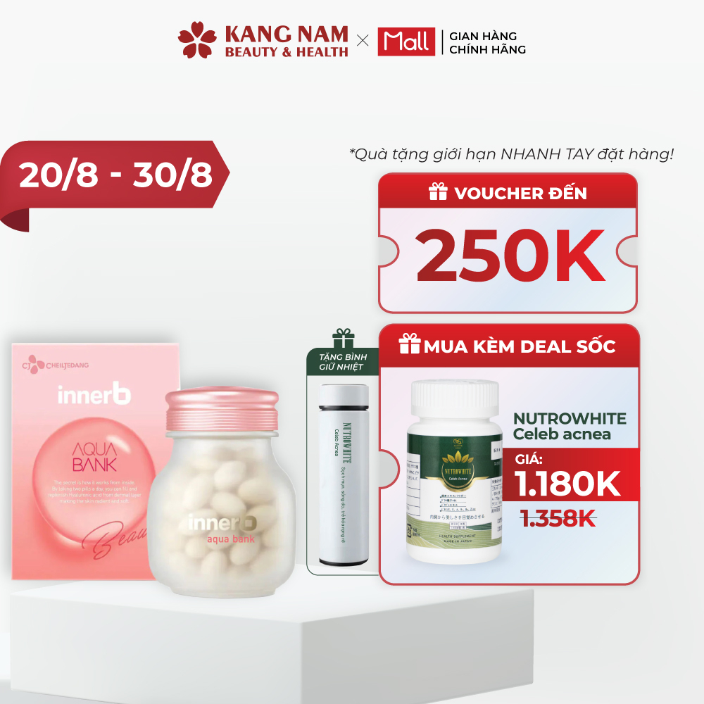 Viên Uống Giúp Giữ Ẩm Làm Đẹp Da InnerB Aqua Bank 56 Viên