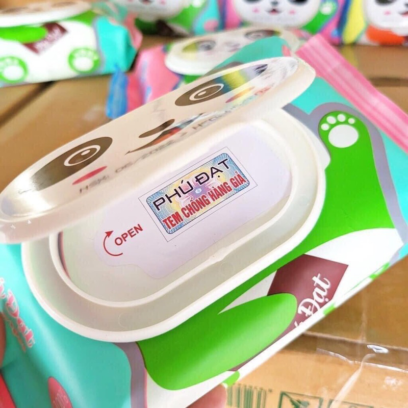 KHĂN ƯỚT PHÚ ĐẠT CHÍNH HÃNG HÌNH GẤU ĐÁNG YÊU