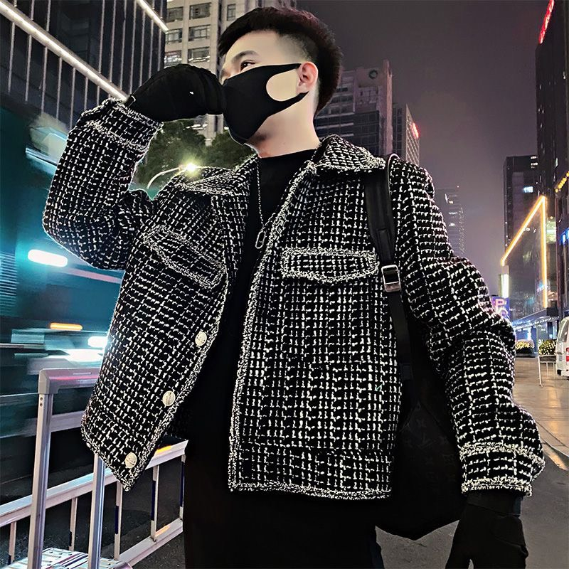 Áo khoác dạ nam thu đông màu đen thời trang lịch lãm