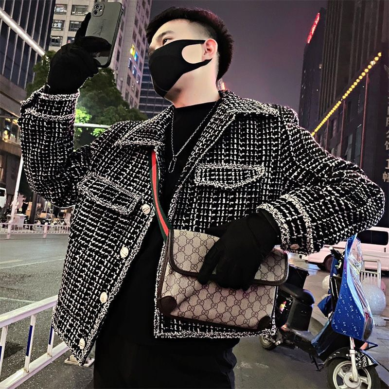 Áo khoác dạ nam thu đông màu đen thời trang lịch lãm