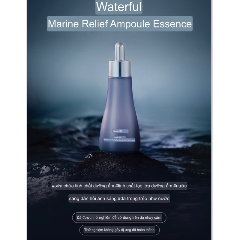 Combo 10 Gói Tinh Chất Vàng Sum Xanh Cấp Nước, Căng Bóng Da - Water Full Marine Relief Ampoule Essence
