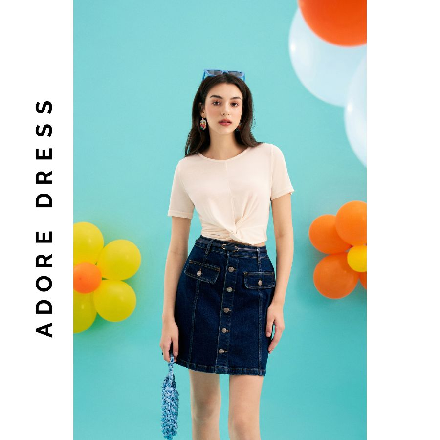 Áo T-shirts casual style cotton trơn 311TS3017 ADORE DRESS