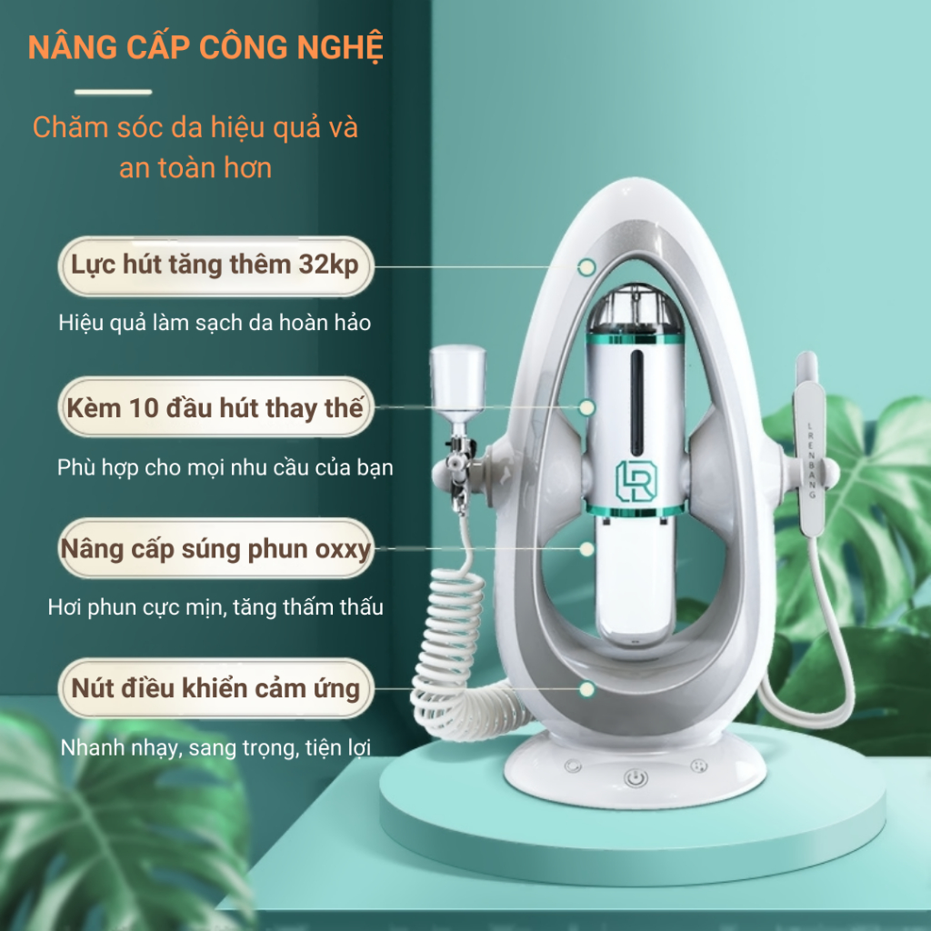 Máy Aqua Peel, Máy Chăm Sóc Da Mặt Aqua Peeling LRENBANG , Làm Sạch Da, Hút Mụn, Bã Nhờn, Phun Oxy- Thế Hệ Mới