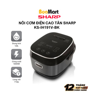 Nồi cơm điện cao tần sharp ks-ih191v-bk/gl/rd 1.8 lít - 17 chức năng nấu. chống dính tuyệt đốí. hàng chính hãng.