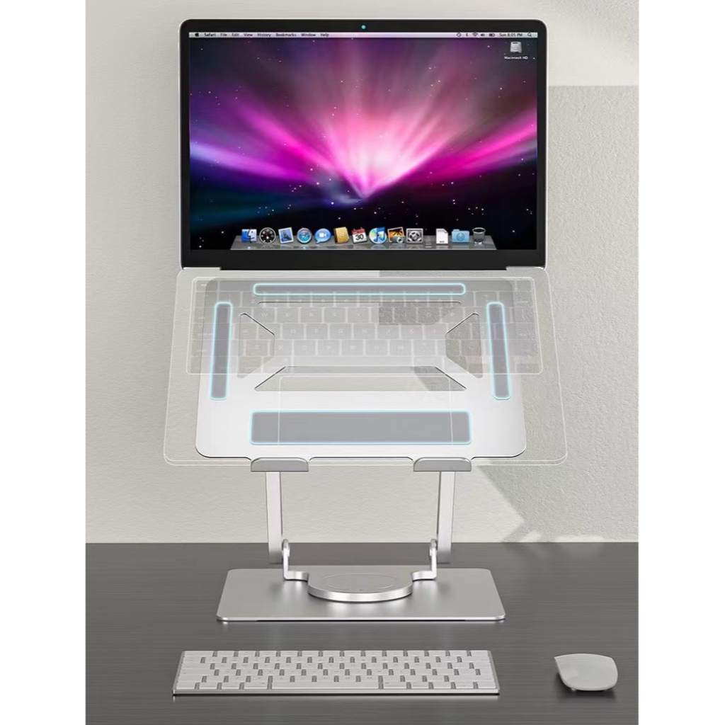 DigiMix E17 Giá đỡ laptop macbook hợp kim nhôm cao cấp chân đế xoay 360 độ, dùng máy từ 11 inch - 17 inch.