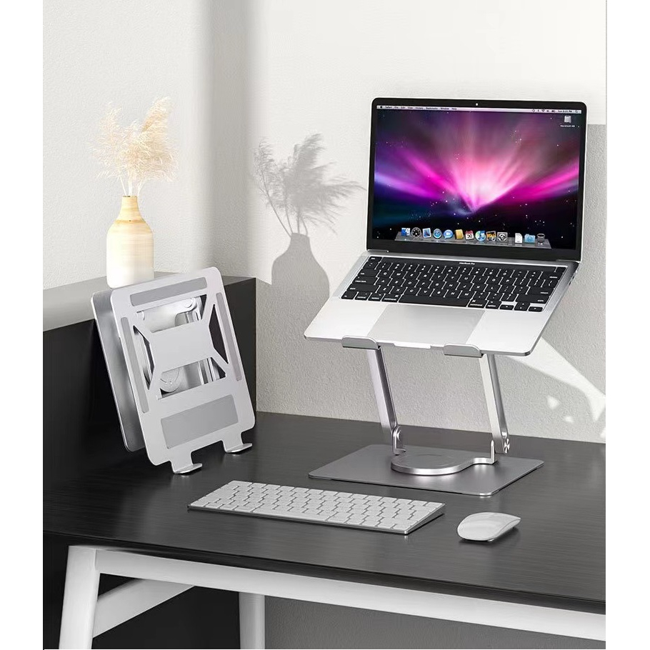 DigiMix E17 Giá đỡ laptop macbook hợp kim nhôm cao cấp chân đế xoay 360 độ, dùng máy từ 11 inch - 17 inch.