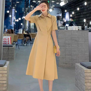 Đầm sơ mi nút eo 5 màu thanh lịch hot trend