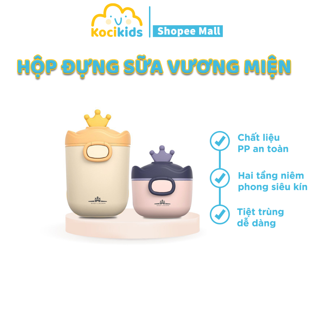 Hộp đựng sữa bột hình Vương Miện, Camera cao cấp 230g và 430g