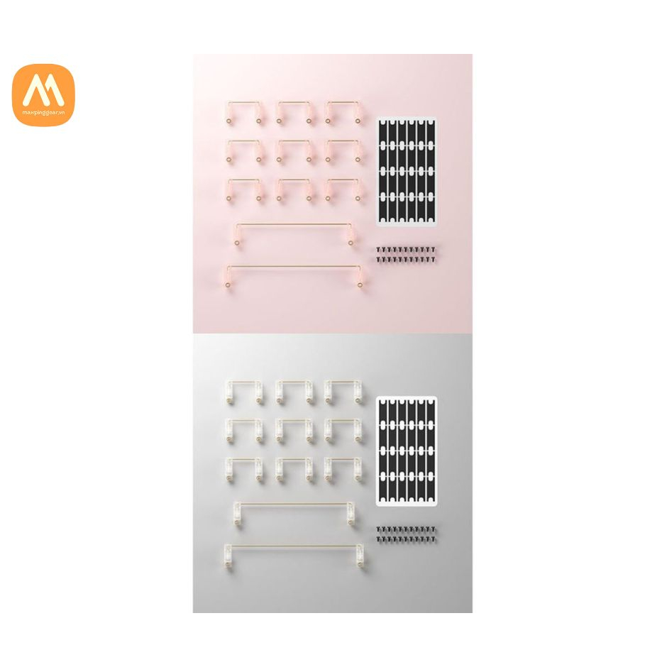 Stab bàn phím cơ AKKO Screw-in PCB Mount (Clear / Sakura Pink)