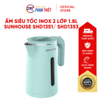[THANH LÝ] Ấm Siêu Tốc SUNHOUSE SHD1353 Chất Liệu Inox 2 Lớp Dung Tích 1.8L, HÀNG MỚI VỎ THÙNG COTTON NGOÀI XẤU